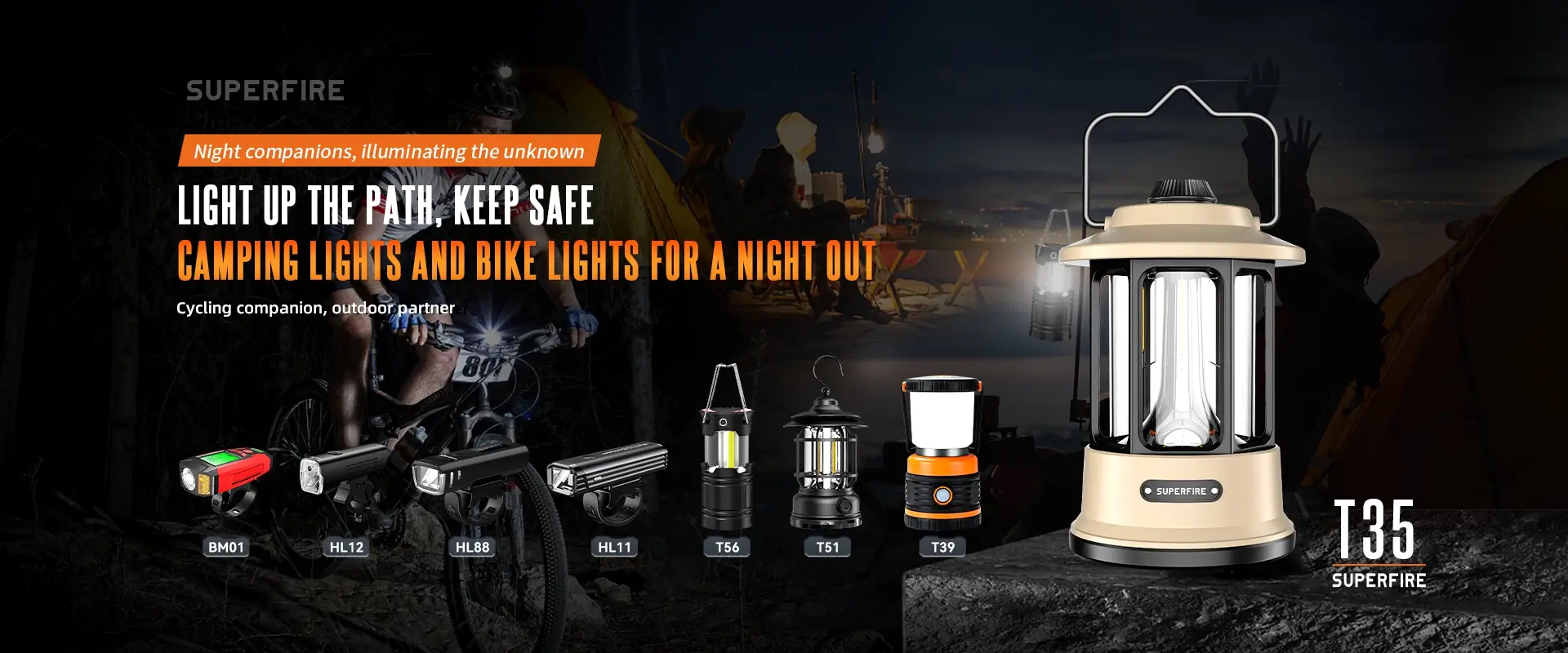 Camping Lichter und Fahrrad Lichter