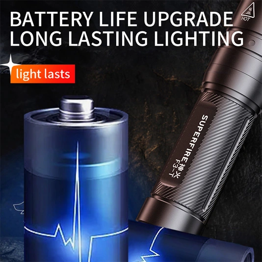 SUPER FIRE F3-T 600 Lumen Teleskop Zoom Taschenlampe taktisch