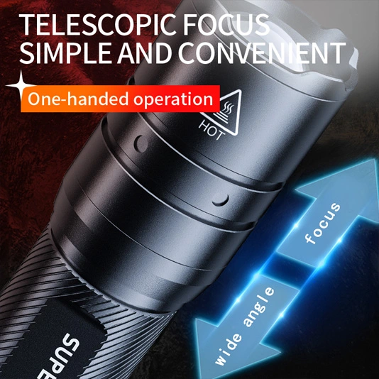SUPER FIRE F3-T 600 Lumen Teleskop Zoom Taschenlampe taktisch
