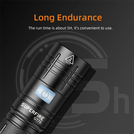 SUPER FIRE GT75 920 Lumen Zoom taktische LED-Taschenlampe wiederauf ladbar