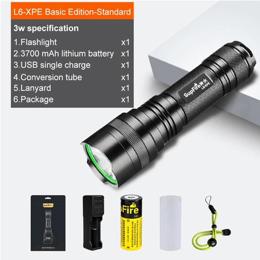 SUPER FIRE L6-XPE 300 Lumen Straf verfolgung Taktische Taschenlampe