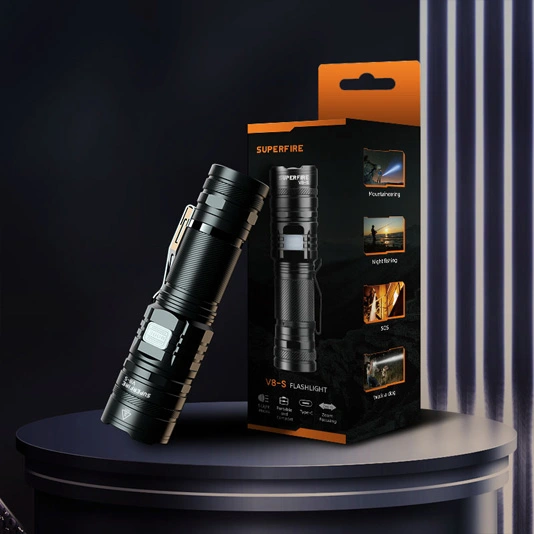 SUPER FIRE V8-S 2000 Lumen Taktische Taschenlampe Wiederauf ladbar