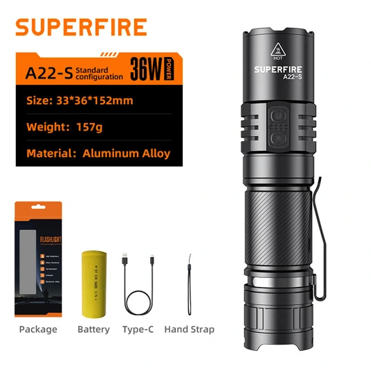 SUPER FIRE A22-S IP43 Wasserdichte Zoomable Adler Augen Taschenlampe