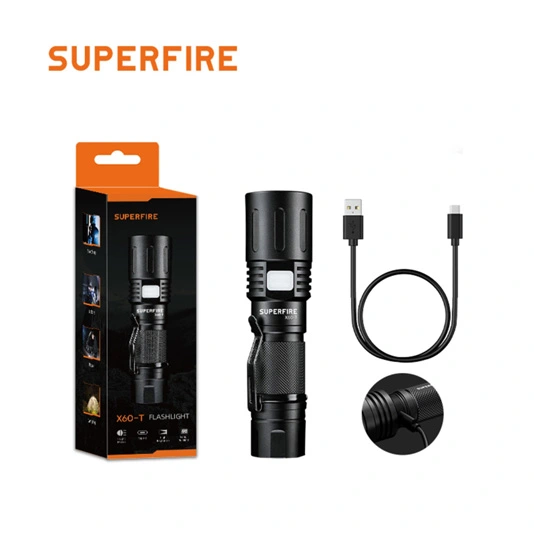 SUPER FIRE X60-T 2000 Lumen Zoombare LED-Taschenlampe