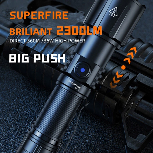 SUPER FIRE R1-G 2300 Lumen Zoombar Hochleistungs-USB-Typen Wiederauf ladbare Taschenlampe