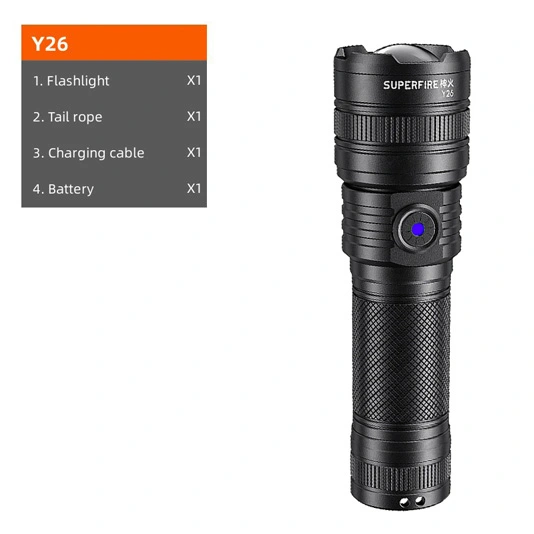 SUPER FIRE Y26 2000 Lumen Teleskop fokus Zoombare Taschenlampe