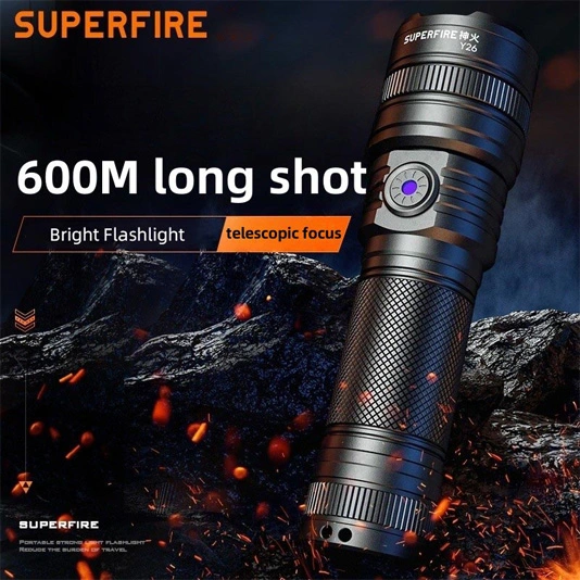 SUPER FIRE Y26 2000 Lumen Teleskop fokus Zoombare Taschenlampe