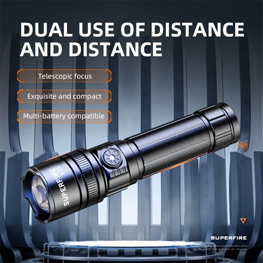 Zoombare Taschenlampe SUPER FIRE Y25 600 Lumen
