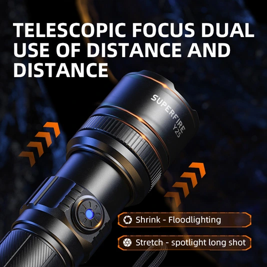 Zoombare Taschenlampe SUPER FIRE Y25 600 Lumen
