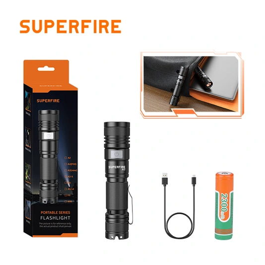 SUPER FIRE A2-P50 500 Lumen Mini Taschenlampe in Taschen-Größen