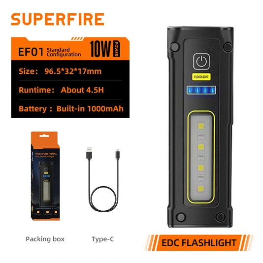 SUPER FIRE EF01 470 Lumen kleine magnetische COB-Taschenlampe