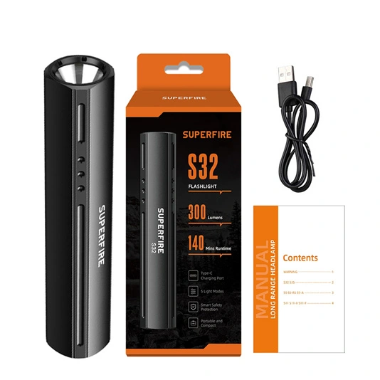SUPER FIRE S32 500 Lumen Mini Taschenlampe in Taschen-Größen