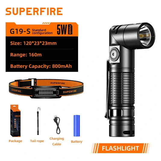 SUPER FIRE G19-S magnetische wiederauf ladbare Taschenlampe