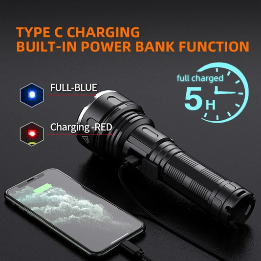SUPER FIRE R3-P90 2000 Lumen 36W Power Bank Wiederauf ladbare Taschenlampe