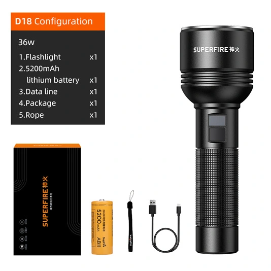 SUPER FIRE D18 Taschenlampe mit hoher Leistung