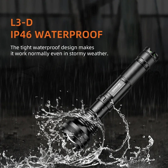 SUPER FIRE L3-P90 2700 Lumen 36W Zoomable LED Wiederauf ladbare Taschenlampe