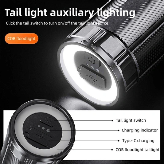 SUPER FIRE Y2 1355 Lumen Hochleistungs-Fern taschenlampe Wiederauf ladbar