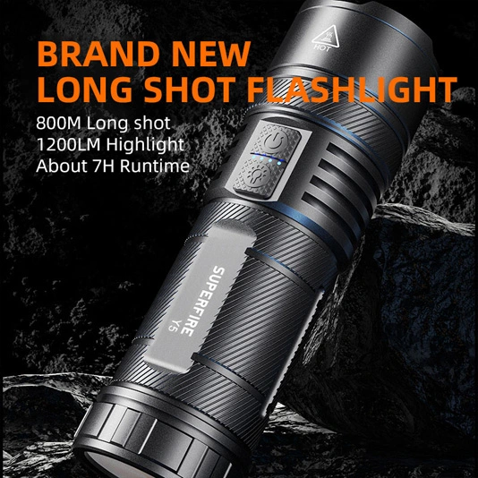 SUPER FIRE Y5 1200 Lumen 20W Wiederauf ladbare Taschenlampe mit Power bank
