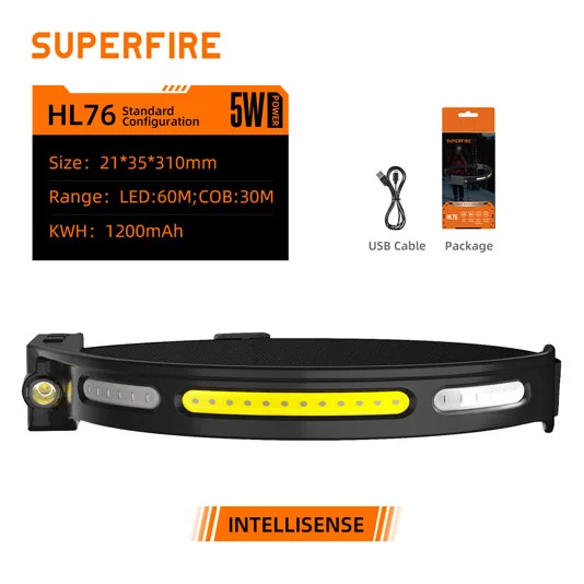 SUPER FIRE HL76 wiederauf ladbare Cob LED-Scheinwerfer