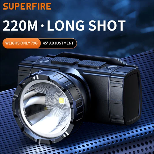 SUPERFIRE HL96 USB-Ladescheinwerfer mit großer Reichweite