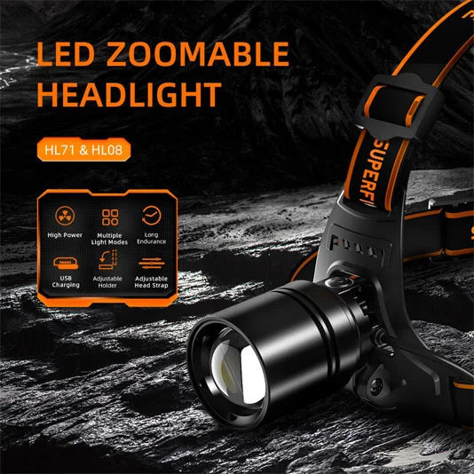 SUPERFIRE HL71 LED Zoomable Scheinwerfer