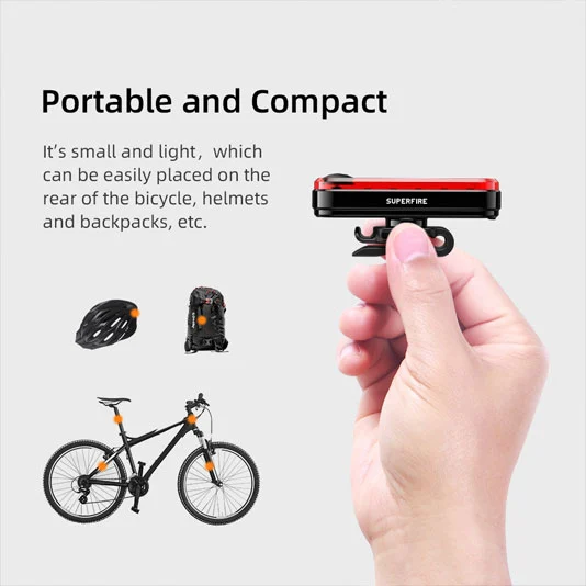SUPER FIRE BTL01 Wiederauf ladbare Fahrrad Rücklicht
