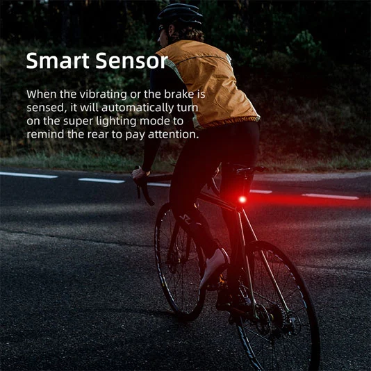 SUPER FIRE BTL02 Wasserdichtes intelligentes Fahrrad-Rücklicht