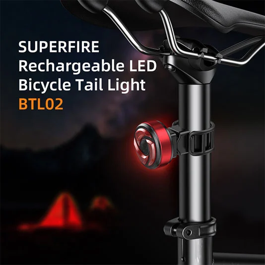 SUPER FIRE BTL02 Wasserdichtes intelligentes Fahrrad-Rücklicht