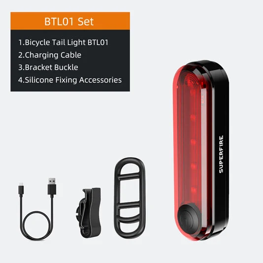 SUPER FIRE BTL01 Wiederauf ladbare Fahrrad Rücklicht