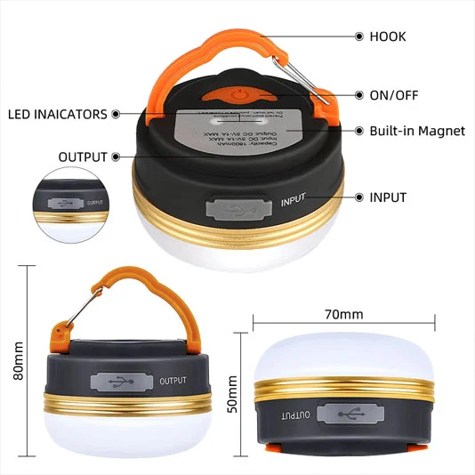 SUPER FIRE T60/T60-A Power Bank Camping licht