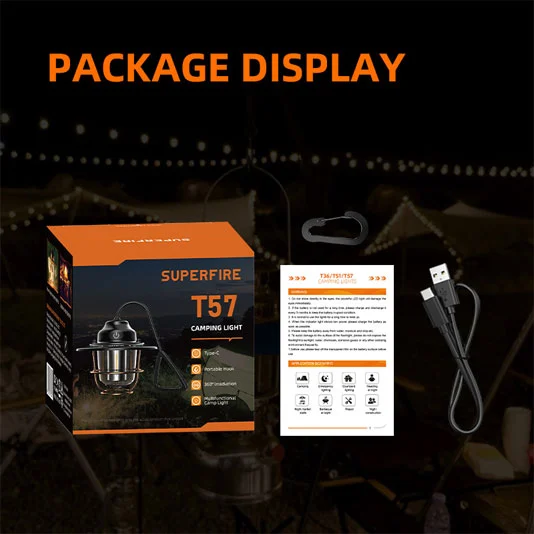 SUPER FIRE T57 USB-Lade camping Laterne