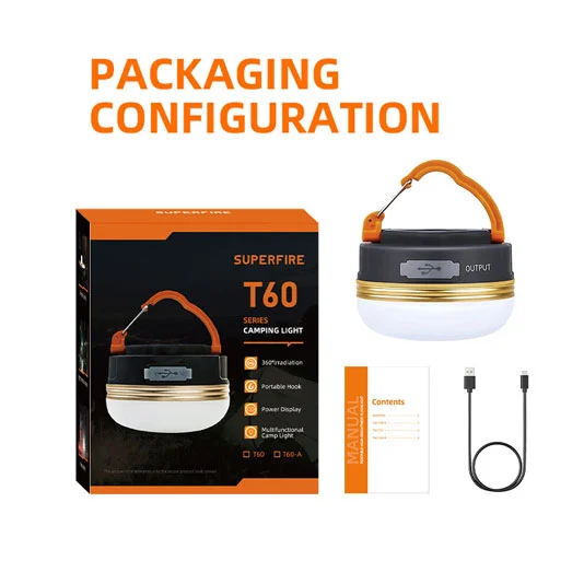 SUPER FIRE T60/T60-A Power Bank Camping licht
