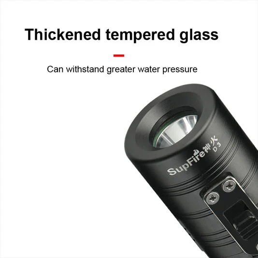 SUPER FIRE D3 Leistungs starke wiederauf ladbare wasserdichte Tauch taschenlampe