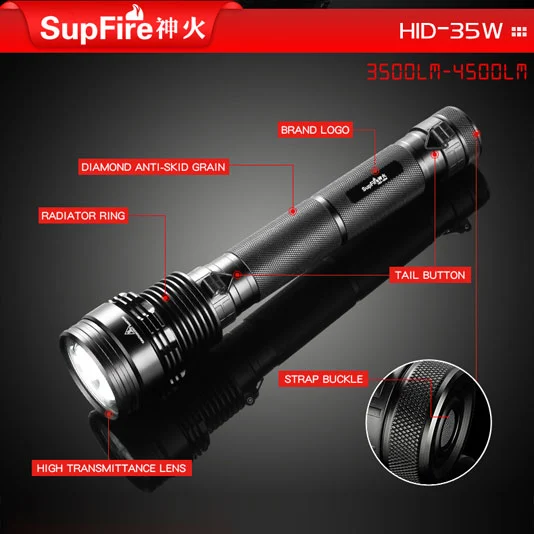 SUPER FIRE HID 35W 3500 Lumen kleine HID Xenon Taschenlampe
