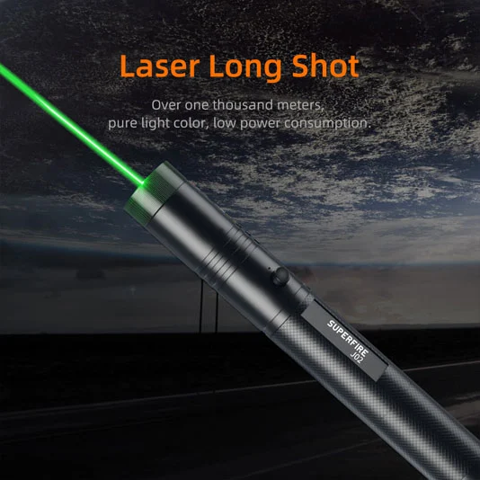 SUPER FIRE J02 Kleine LED Wiederauf ladbare Taschenlampe mit Laserpointer