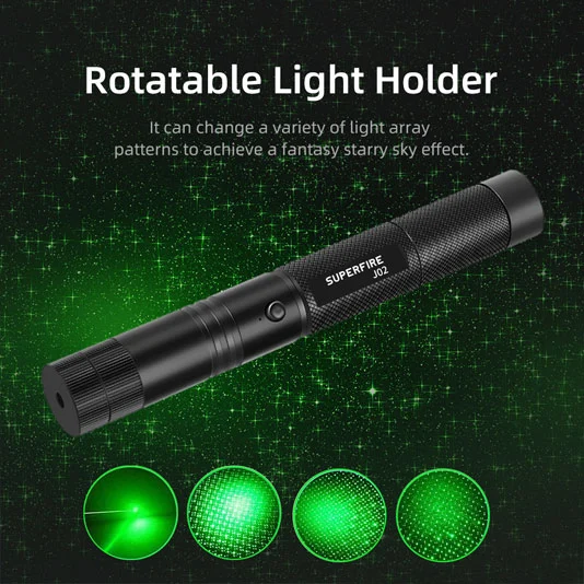 SUPER FIRE J02 Kleine LED Wiederauf ladbare Taschenlampe mit Laserpointer