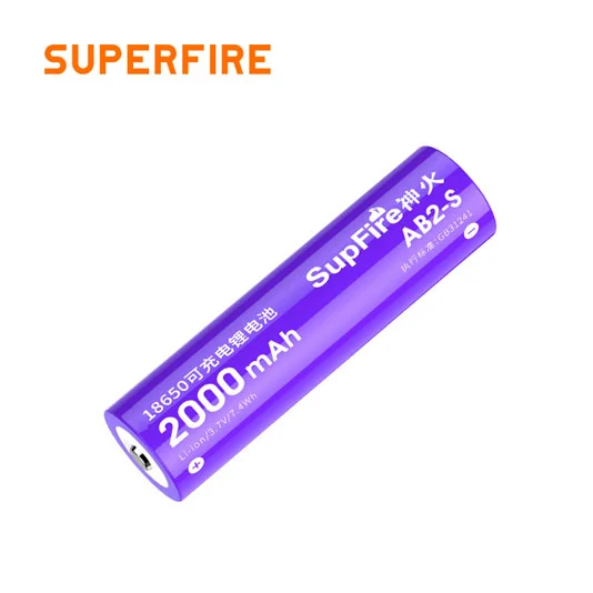 SUPER FIRE AB2-S 18650 Akku 2000mAh 3,7 Volt wiederauf ladbare Lithium-Batterie