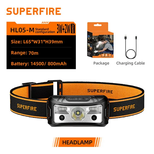 SUPERFIRE HL05-M LED-Sensor-Scheinwerfer