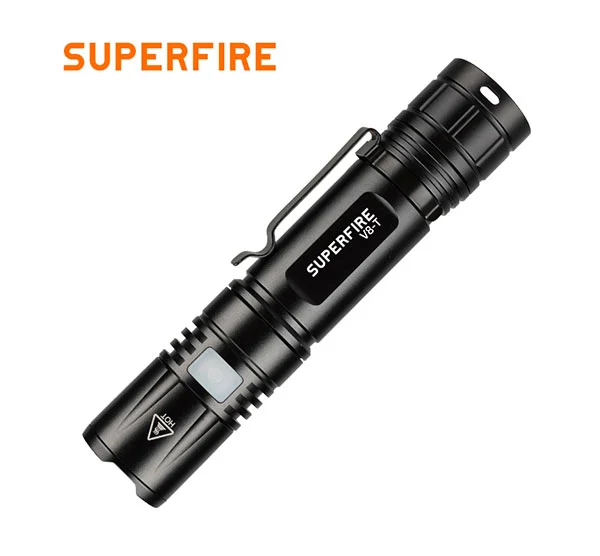SUPER FIRE V8-T Pocket Zoom Taschenlampe SOS Taschenlampe