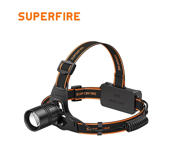 SUPER FIRE HL08 Wiederauf ladbare Zoom Kopf Fackel
