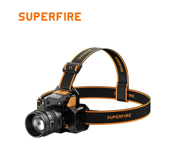 SUPER FIRE HL58 Wiederauf ladbare Zoom Scheinwerfer