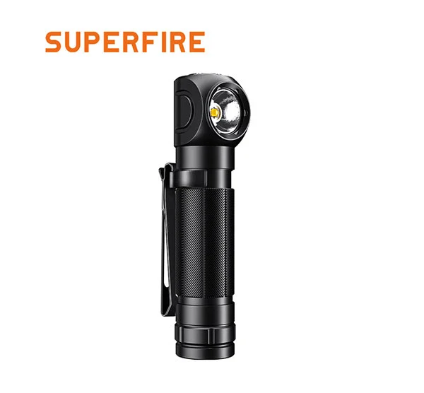 SUPER FIRE TH04 18650 Rechter Winkel Wiederauf ladbare Taschenlampe Scheinwerfer 90 Grad