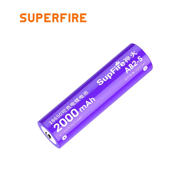 SUPER FIRE AB2-S 18650 Akku 2000mAh 3,7 Volt wiederauf ladbare Lithium-Batterie