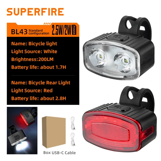 SUPER FIRE BL43 Serie Wiederauf ladbare Fahrrad leuchte