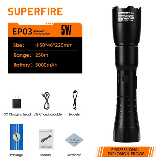 SUPER FIRE EP03 Profession elle explosions geschützte Beleuchtung