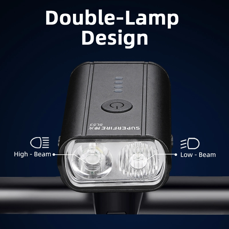 BL53 Fahrrad Front licht: Compact 350 Lumen LED Fahrrad Scheinwerfer mit USB-C Aufladung