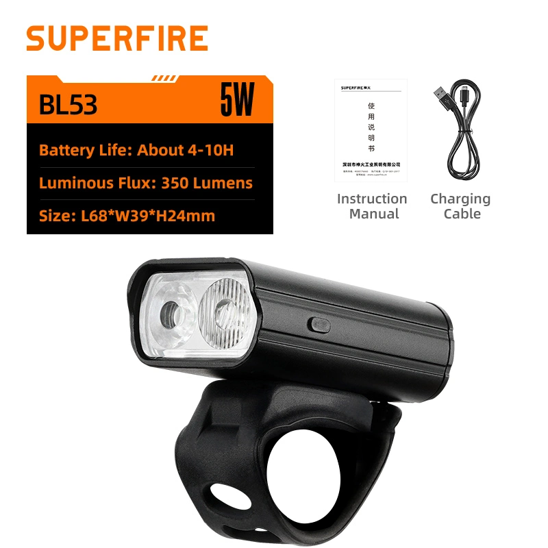 BL53 Fahrrad Front licht: Compact 350 Lumen LED Fahrrad Scheinwerfer mit USB-C Aufladung