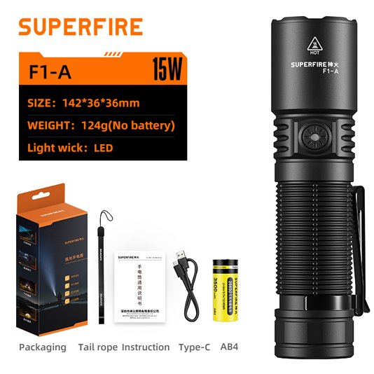 SUPERFIRE F1-A High Power Flashlight - 翻译中...
