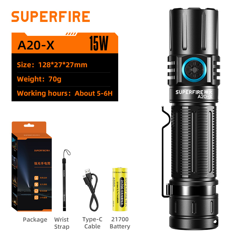 SUPERFIRE A20-X High-Powered Flashlight - 翻译中...